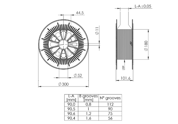 300-20-hr-plastic-spool-for-stainless-steel-and-aluminium-with-grooves-d300-20-kg-drawing