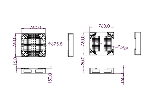 pallet-per-fusto-670-880-pp-hdpe-plastic-pallet-for-shipping-f670-880-drums-drawing
