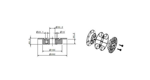 300-ada-wire-basket-spools-adapter-drawing