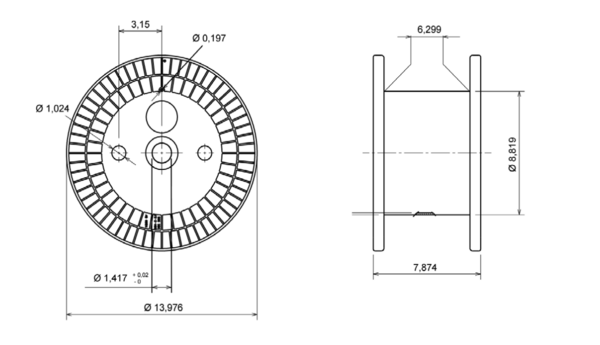 355-40-150-standard-spool-13-98-according-to-din-en-60264-2-1-drawing