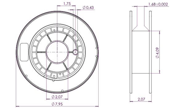 200-0-75-43_3d_fume-plastic-spool-for-3d-filament-1-65-lbs-smoky-grey-drawing